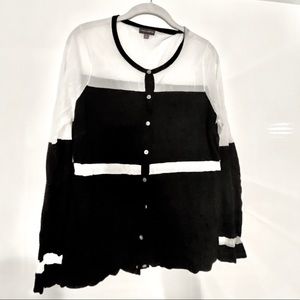 Vince camuto black and white cardigan